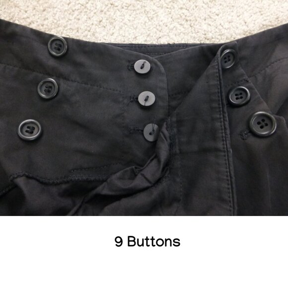 Theory Black Wide Leg Sailor Pants 9 Buttons (Size 2) - Picture 4 of 12
